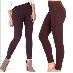 SPANX Maroon/Burgundy Ankle Slim Jeggings Sz M EUC